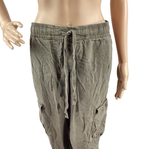 Cloth & Stone Olive Tencel Cargo Jogger Pants Size Small - Picture 2 of 7